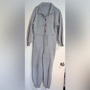 Gray Button-Up Jumpsuit